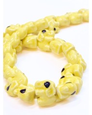 İpe Dizili Seramik Boncuk Sarı Fil 9mm - 1 Dizi