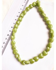 İpe Dizili Seramik Boncuk Sarı Kalp 10mm - 1 Dizi