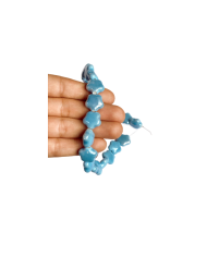 İpe Dizili Seramik Boncuk Mavi Yıldız 14mm - 1 Dizi