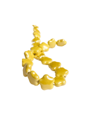 İpe Dizili Seramik Boncuk Sarı Yıldız 14mm - 1 Dizi