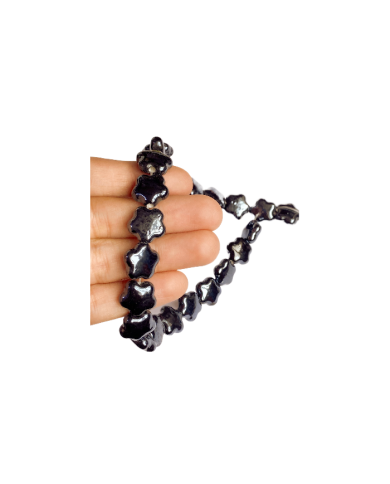 İpe Dizili Seramik Boncuk Siyah Yıldız 14mm - 1 Dizi