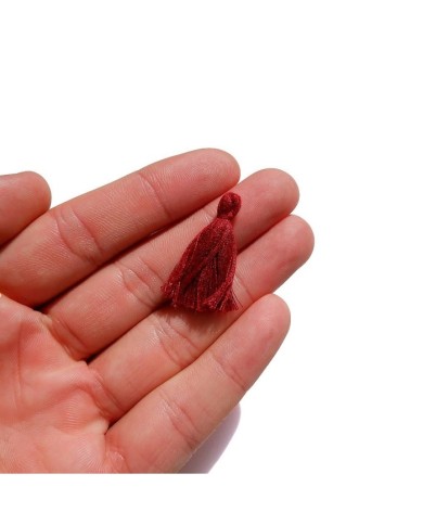 100 ADET - Mini Boy Püskül - 3cm - Bordo