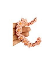 İpe Dizili Seramik Boncuk Pembe Papatya 17mm - 1 Dizi