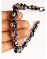 İpe Dizili Seramik Boncuk Siyah Hamsa El 15mm - 1 Dizi