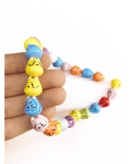 İpe Dizili Seramik Boncuk Renkli Tavşan 14mm - 1 Dizi