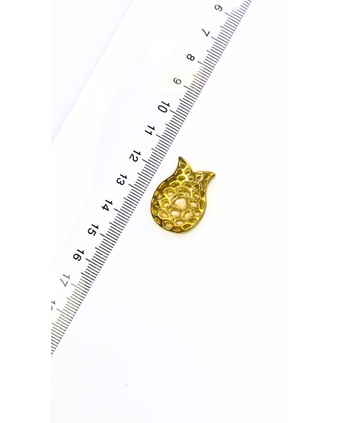 Zamak Lale Model Osmanlı Motifli Tesbih İmamesi Sarı - 18x25mm