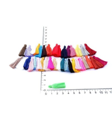100 ADET - Mini Boy Püskül - 3cm - Bej