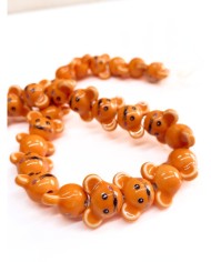İpe Dizili Seramik Boncuk Turuncu Fare 12mm - 1 Dizi