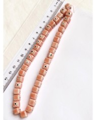 İpe Dizili Seramik Boncuk Sarı Nazar Boncuklu Küp 10mm -  1 Dizi