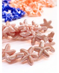 Seramik Boncuk Solungaçlı Deniz Yıldızı Pembe 19mm