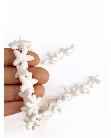 Seramik Boncuk Solungaçlı Deniz Yıldızı Beyaz 19mm