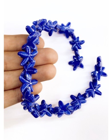 Seramik Boncuk Solungaçlı Deniz Yıldızı Lacivert 19mm