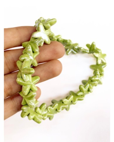 Seramik Boncuk Solungaçlı Deniz Yıldızı Yeşil 19mm