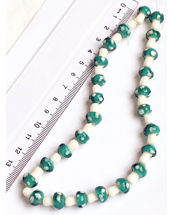 İpe Dizili Seramik Boncuk Turuncu Mantar 14mm - 1 Dizi