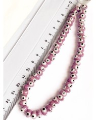 İpe Dizili Seramik Boncuk Siyah Nazar Boncuğu Oval 5mm - 1 Dizi