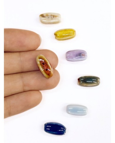 Seramik Boncuk Kırmızı Uzun Boncuk 15mm