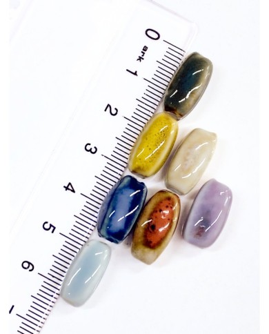 Seramik Boncuk Mor Uzun Boncuk 15mm