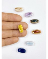 Seramik Boncuk Sarı Uzun Boncuk 15mm