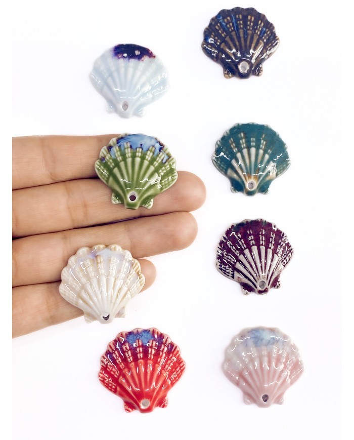 Seramik Boncuk Siyah İstiridye 29mm