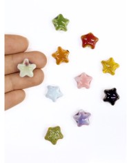 Seramik Boncuk Yeşil Mini Yıldız 15mm