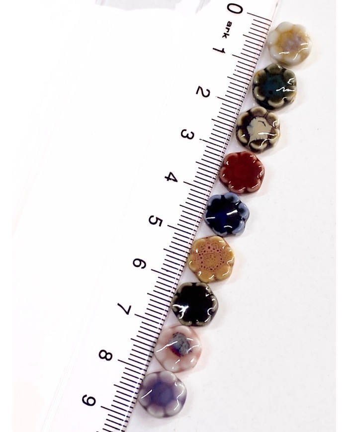 Seramik Boncuk Mavi Mini Çiçek 10mm