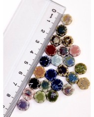 Seramik Boncuk Mor Mini Çiçek 10mm