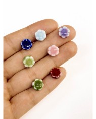 Seramik Boncuk Pembe Mini Çiçek 10mm