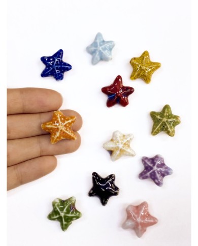 Seramik Boncuk Turuncu Deniz Yıldızı 21mm