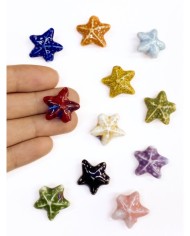 Seramik Boncuk Kırmızı Deniz Yıldızı 21mm - 1 Adet