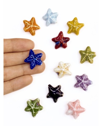 Seramik Boncuk Lacivert Deniz Yıldızı 21mm