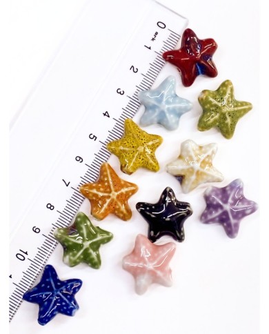 Seramik Boncuk Lacivert Deniz Yıldızı 21mm