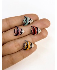 Seramik Boncuk Pembe Mini Balık 14mm