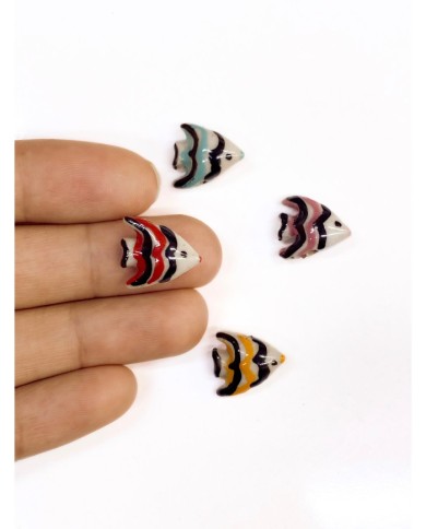 Seramik Boncuk Kırmızı Mini Balık 14mm - 1 Adet