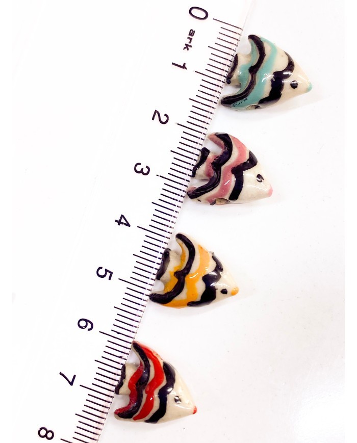 Seramik Boncuk Kırmızı Mini Balık 14mm - 1 Adet