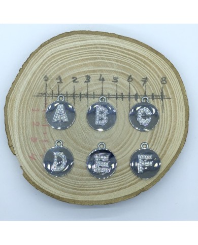 Taşlı Madalyon Harf - Küpe Kolye - 2 Adet