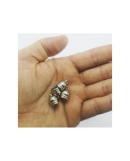 14 mm Huni Boncuk Kapak - Boncuk Şapkası - Gümüş - 50 Adet