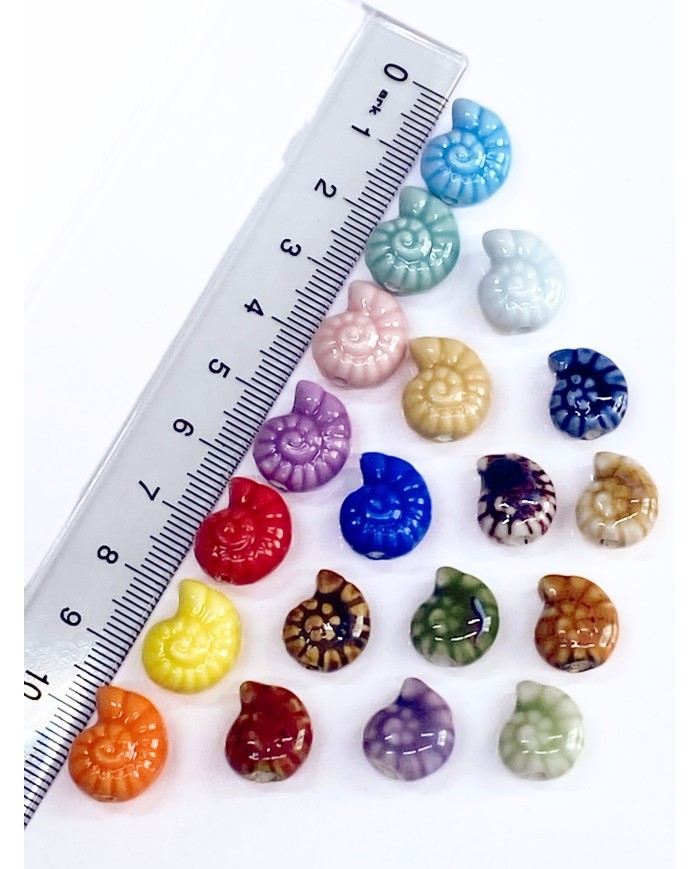 Seramik Boncuk Mor Salyangoz Kabuğu 15mm