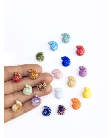 Seramik Boncuk Lacivert Salyangoz Kabuğu 15mm