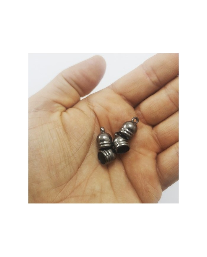14 mm Huni Boncuk Kapak - Boncuk Şapkası - Füme - 50 Adet
