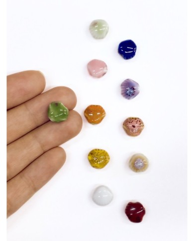 Seramik Boncuk Yeşil Deniz Kabuğu 10mm