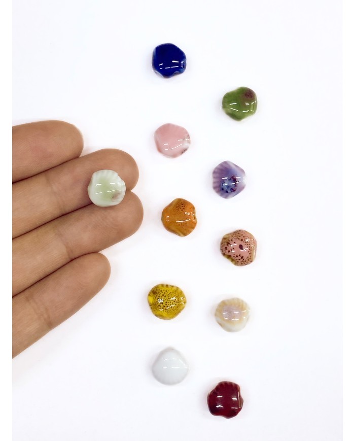 Seramik Boncuk Beyaz Deniz Kabuğu 10mm - 1 Adet