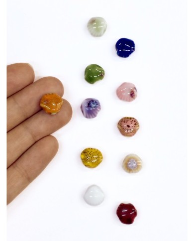 Seramik Boncuk Turuncu Deniz Kabuğu 10mm
