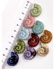 Seramik Boncuk Salyangoz Kabuğu Pembe 21mm