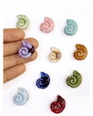 Seramik Boncuk Salyangoz Kabuğu Mor 21mm