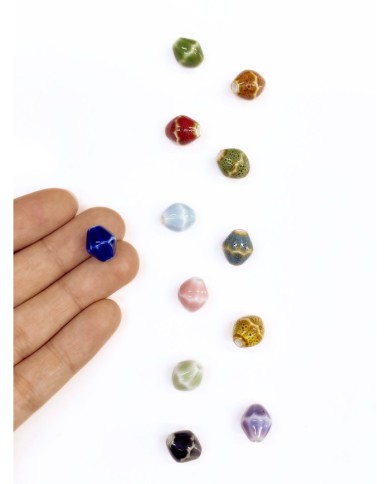 Seramik Boncuk Lacivert Köşeli Boncuk 12mm