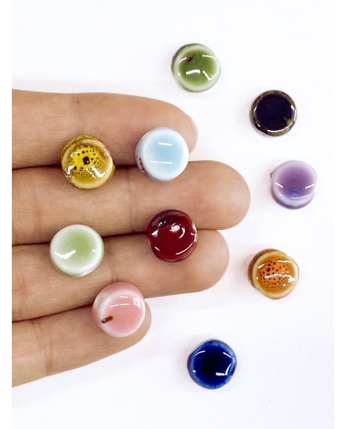 Seramik Boncuk Pembe Daire Boncuk 10mm