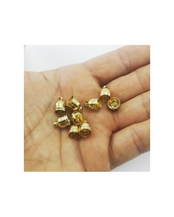 10mm Huni Boncuk Kapak - Boncuk Şapkası -  Gold - 50 Adet