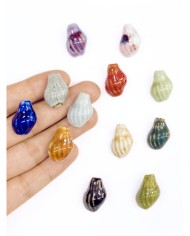 Seramik Boncuk Beyaz Huni Deniz Kabuğu 21mm - 1 Adet