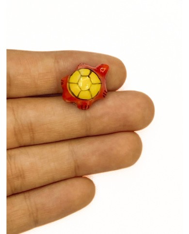 Seramik Boncuk Kırmızı Kaplumbağa 20mm - 1 Adet