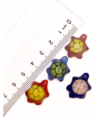 Seramik Boncuk Kırmızı Kaplumbağa 20mm - 1 Adet